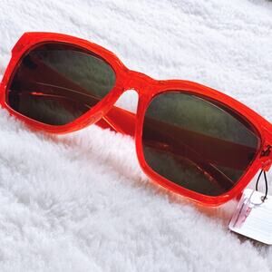 Cerise Bright Orange Mirrored Sunglasses